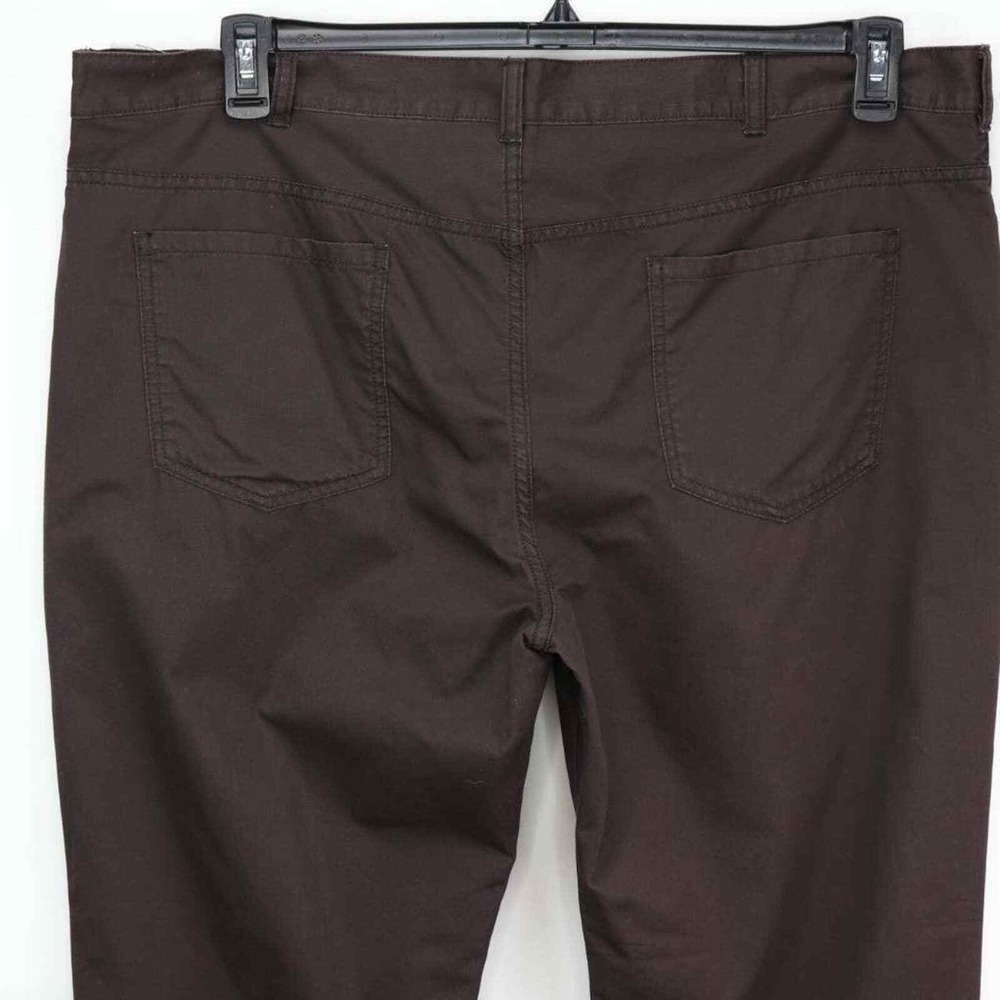 Cotton Casual Pants Brown Chinos Straight Leg Everyday Comfort 42x30 - Picture 5 of 13